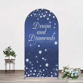 Aperturee Aperturee Denim Diamonds Navy Blue Birthday Arch Backdrop
